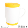 Novo osso China com tampa de silicone Mug